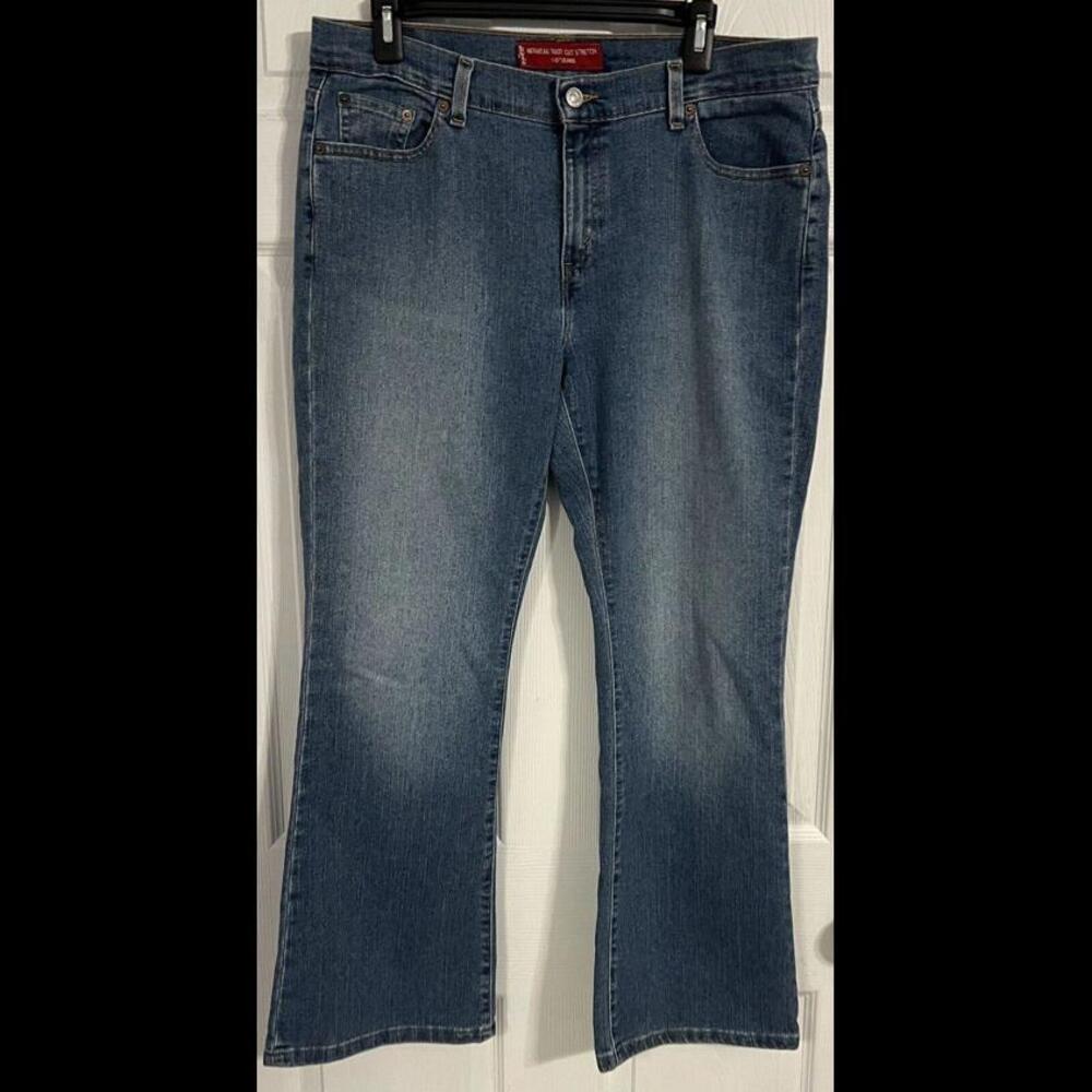 Levi’s Womens 14 Petite M Low Rise Boot Cut Medium Wash 515 Jeans Red Tab